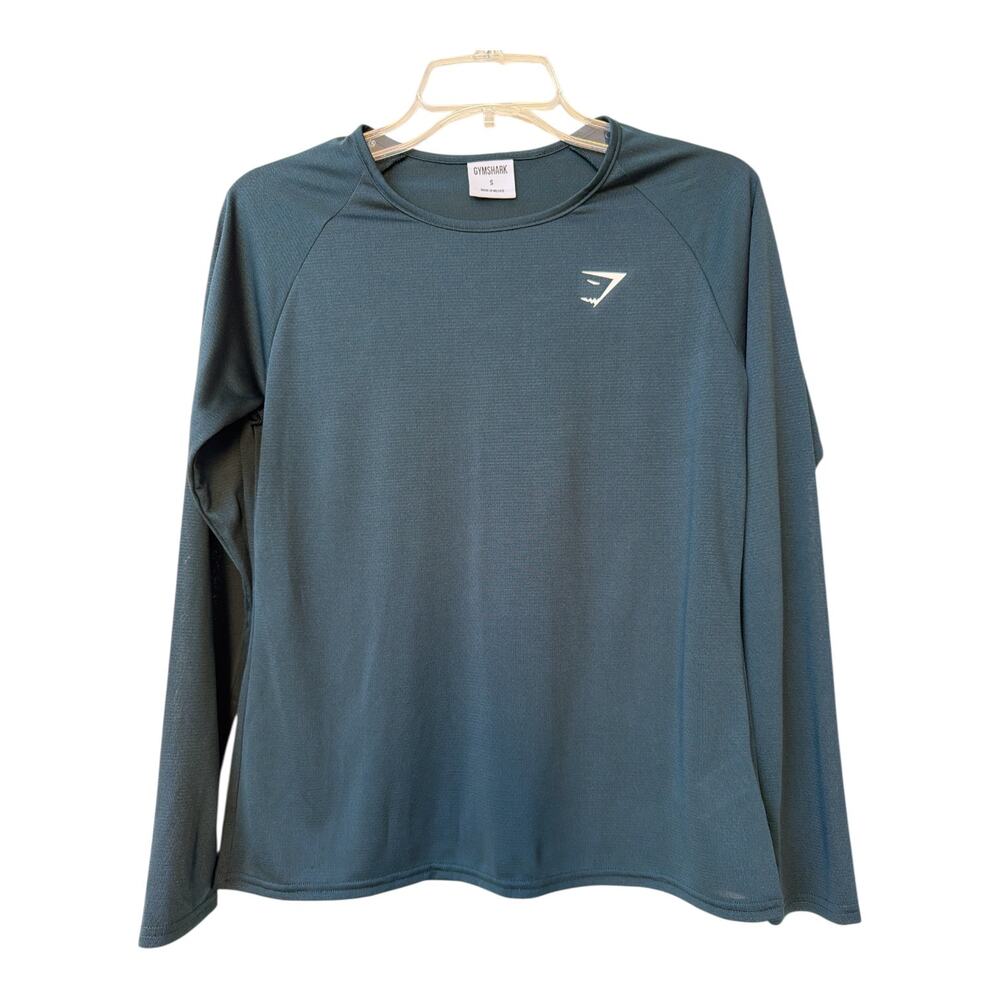 Gymshark Men’s Long Sleeve Training Shirt Size S Green Excellent - Picture 8 of 8